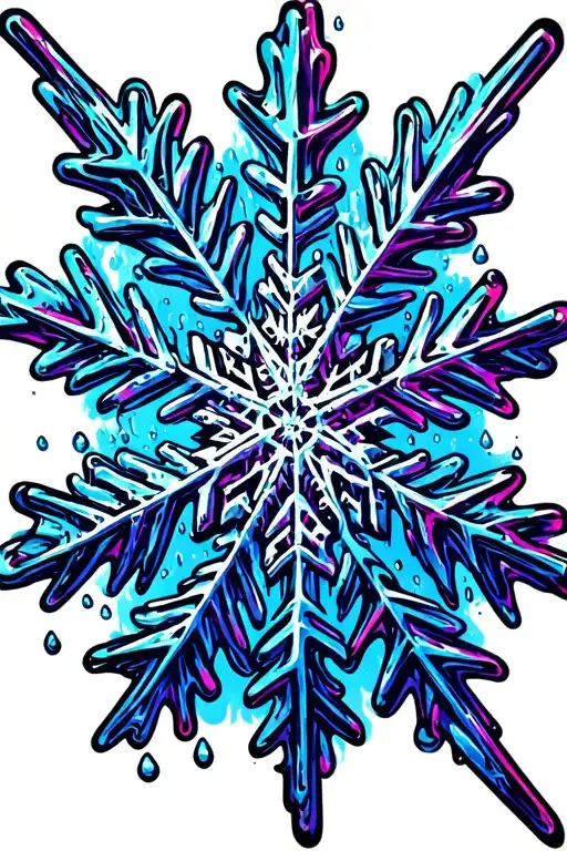 Snowflake Melting Into Rain