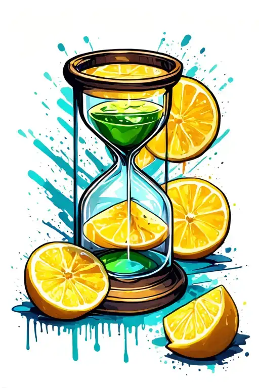 Hourglass With Lemonade Glass