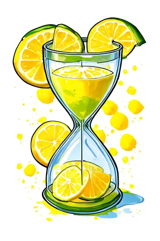 Hourglass With Lemonade Glass