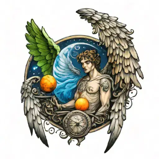Angel Wings Realism Greek God Moon Phases