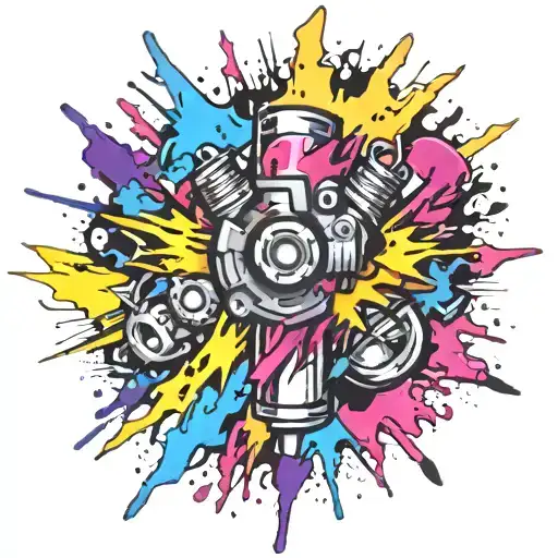 Spray Painted Explosion Punk Themed