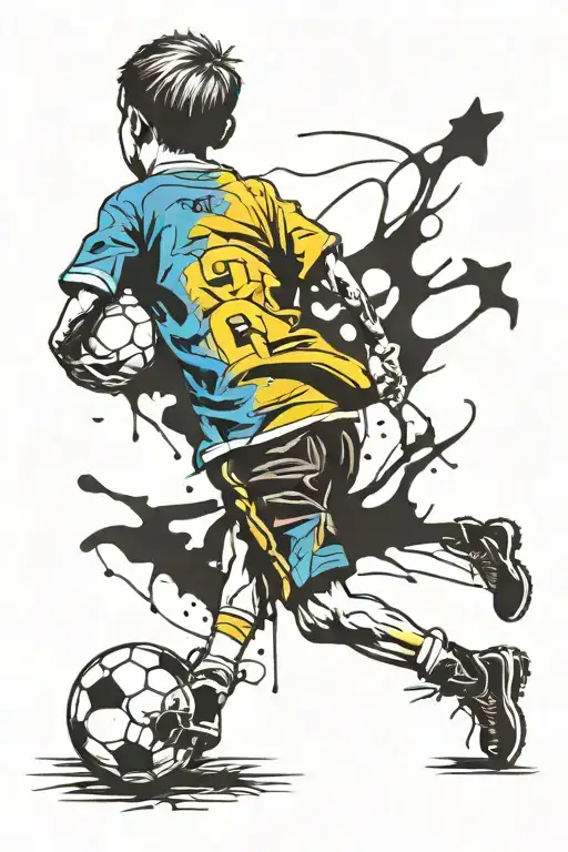 Child Arriving At The Football Stadium