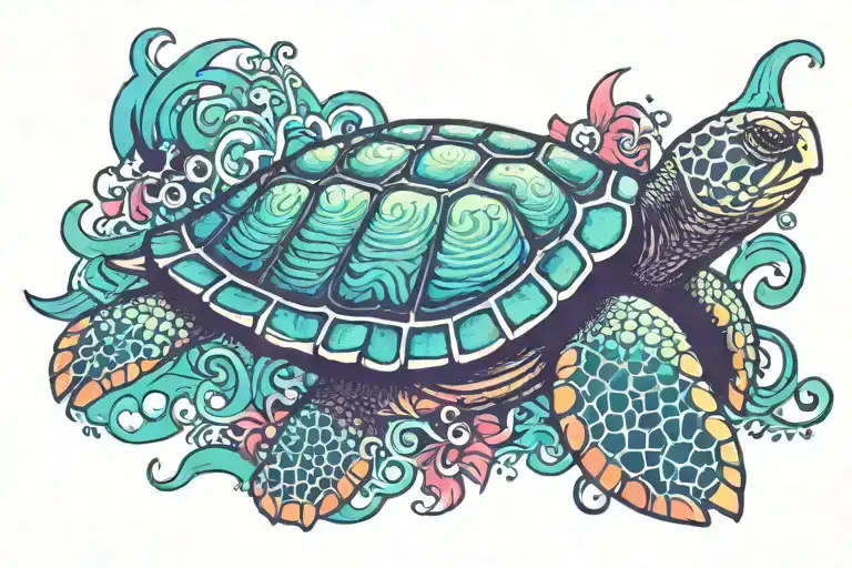 Word Thomas On A Sea Turtle