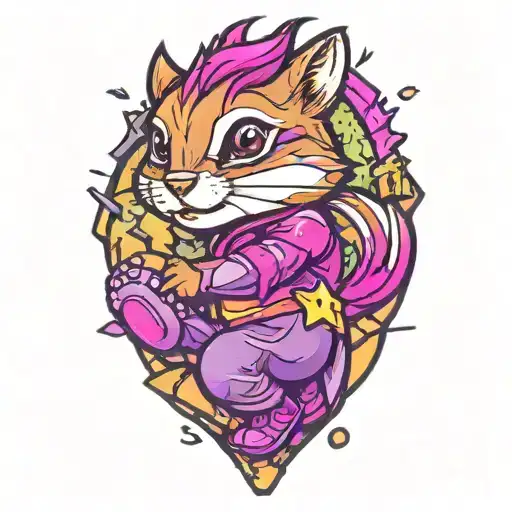 A Pretty Chipmunk Superhero Bursting
