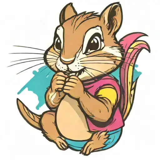 A Cute Girl Chipmunk Holding Up Her Fists