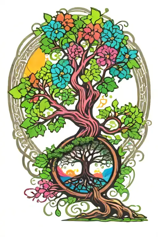Tree Of Life In Circular Shape