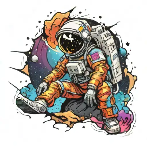 Astronaut Looking At Crack In Universe