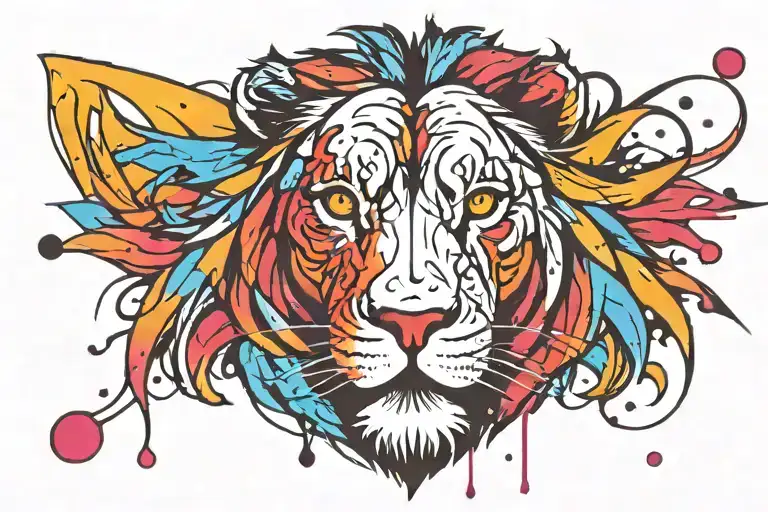 Lion Head With Tear Drop