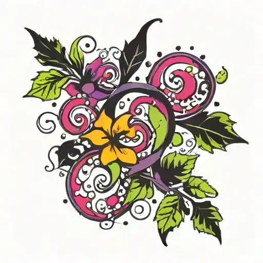 Vine Swirls Dots Left Side