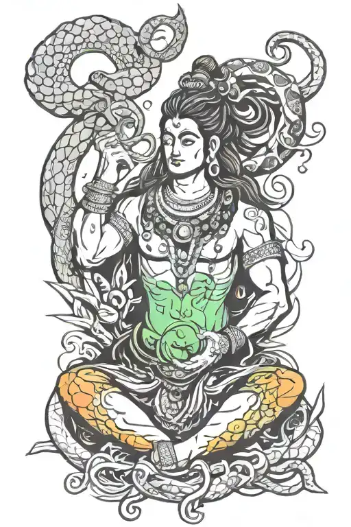 Aesthetic Shiva With Snake