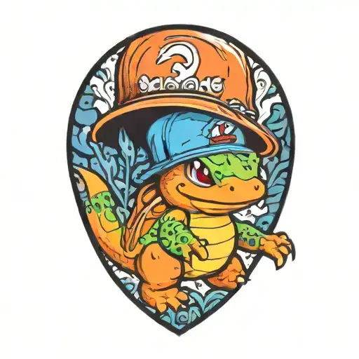 Charmander Wearing The Hat Riding Bulbasaur