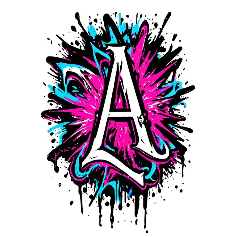 Initials A Nad L Font Tattoo Design