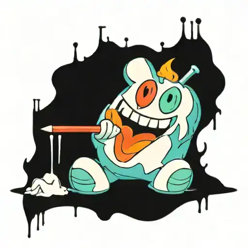 Writing Marshy With A Cartoon Marshmalloy