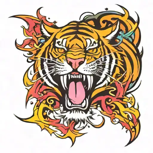 Tiger Devil Roaring Color
