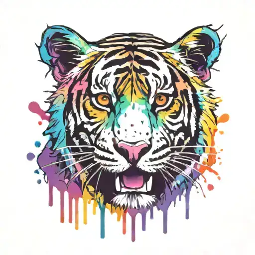 Graffiti Tiger Dripping