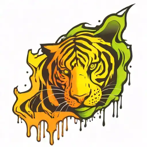 Graffiti Tiger Dripping