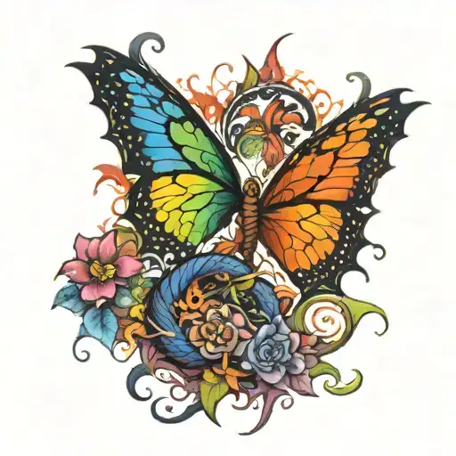 A Dragon And Butterfly Cover A Rectangle Cuz There I'm Gona Put My Girls Eys