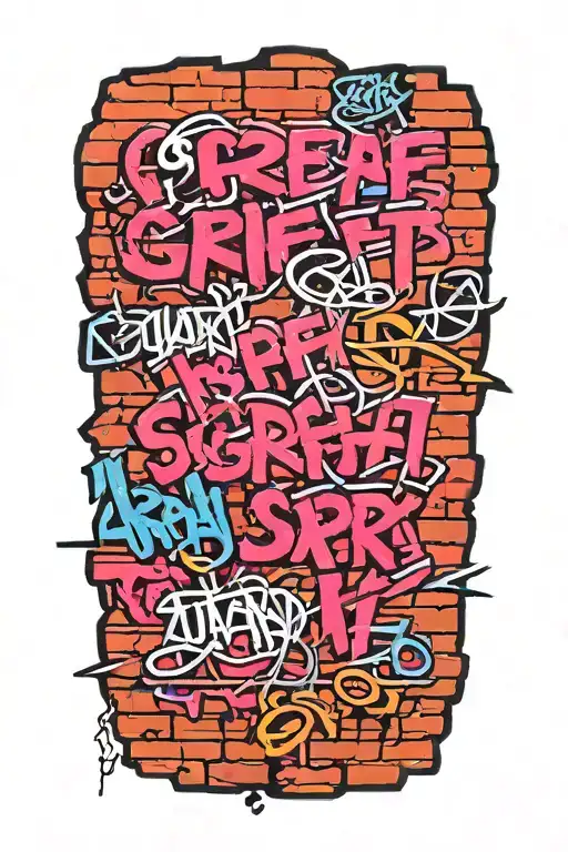 Brick Wall With Graffiti Writing