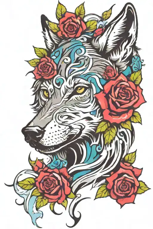 Wolf And Roses