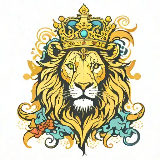 Crowned Lion Surrounded