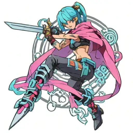 Female Cyber Samari Swordwith A Portal