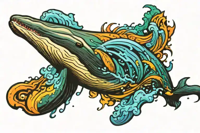 Humpback Whale Coming Out Of The Water