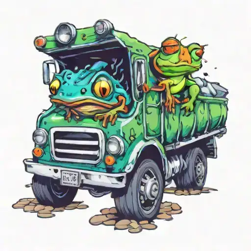 Frog Driving Garbage Truck