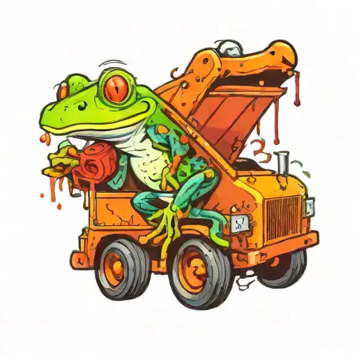 Frog Driving Garbage Truck