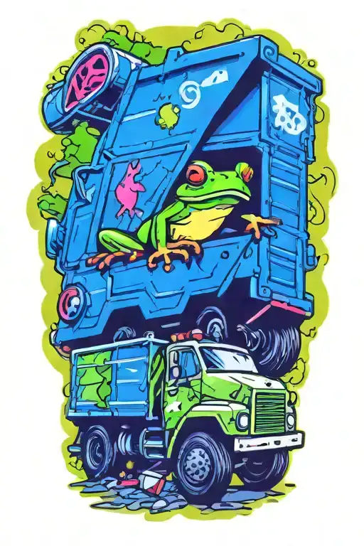 Frog Driving Garbage Truck