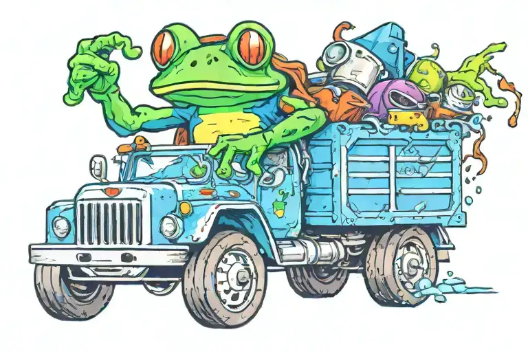 Frog Driving Garbage Truck