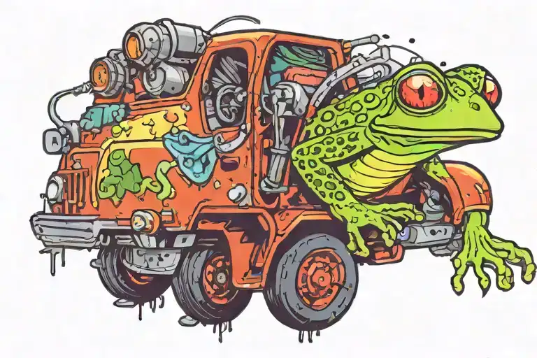Frog Driving Garbage Truck
