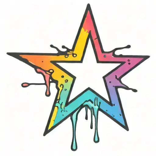 Basic Paint Dripping Down Star