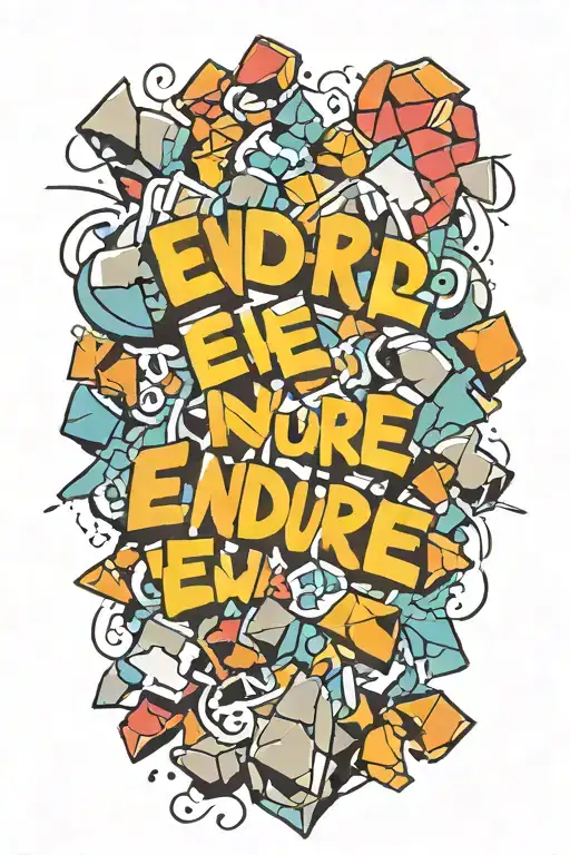 The Word Endure Surrounded By Cracked Rocks