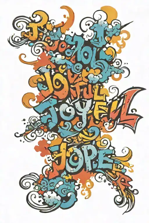 Write The Words Joyful In Hope And Put Clouds Around The Words
