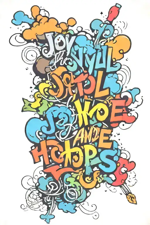 Write The Words Joyful In Hope And Put Clouds Around The Words