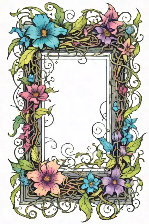 Picture Frame Made From Flowers And Thorny Vines