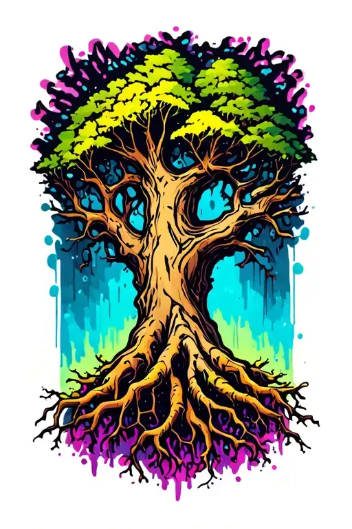 Tree Roots Forming The Shape