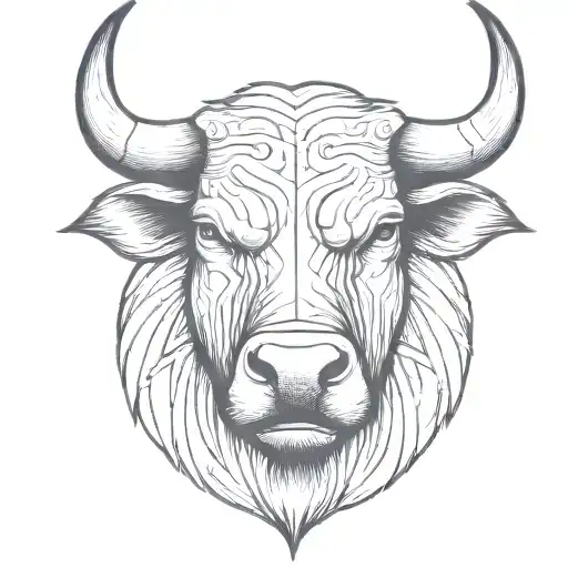 Bull Head With Cards