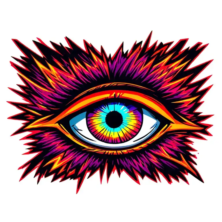 Men Evil Eye Chest Tattoo Design