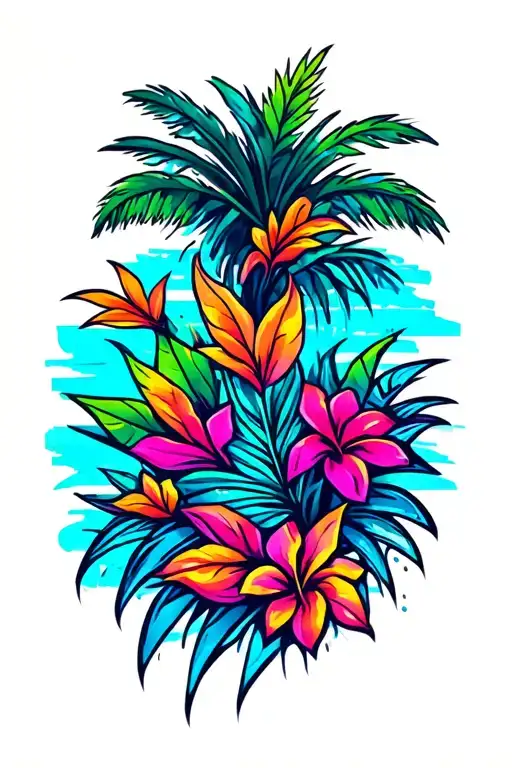 Hawaii Beach With Tribal Patterns