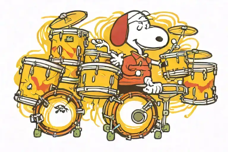 Snoopy Playing Drums