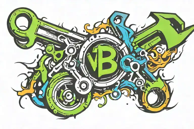 V8 Symbol Wsith Wrenches