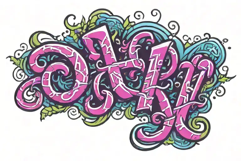 Lettering Tattoo A And H