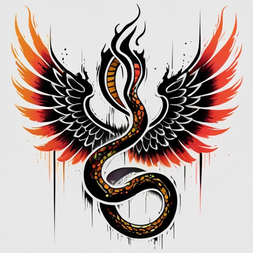 Wings of the Serpent’s Fire Tattoo idea
