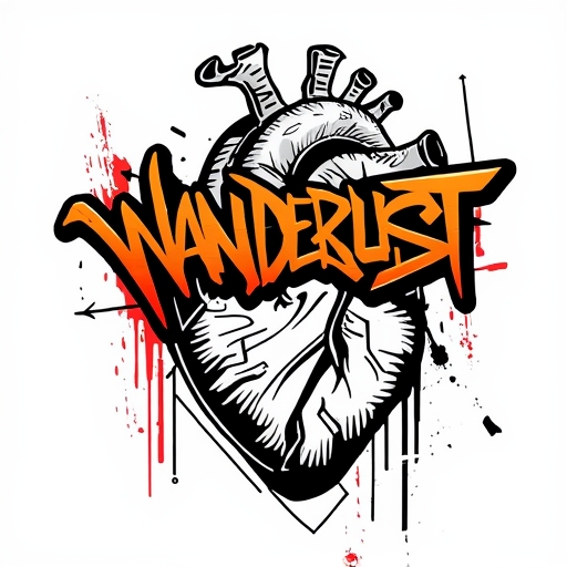 Wanderlust Heart Tattoo idea