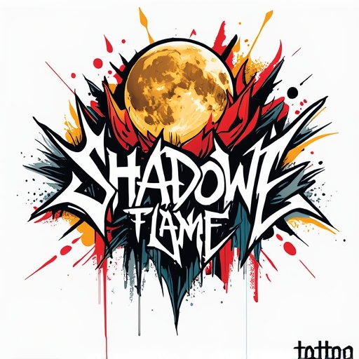 Moon’s Shadowed Flame Tattoo idea