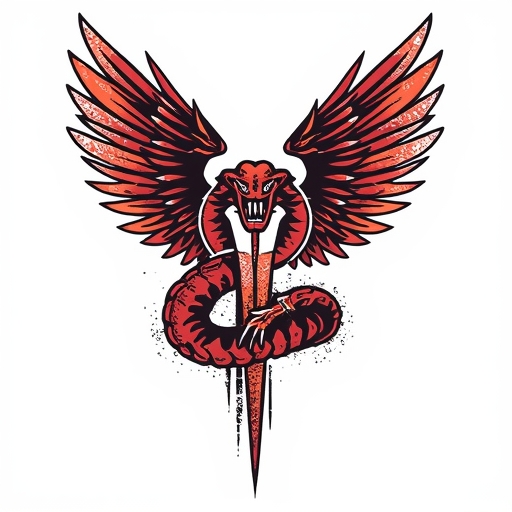 Crimson Wings of the Serpent Tattoo idea