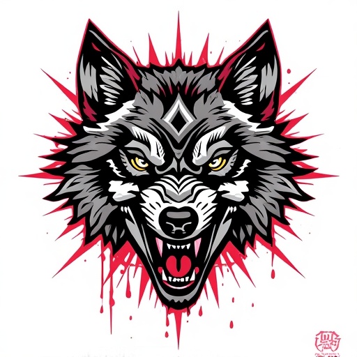 Crimson Wolf’s Call Tattoo idea