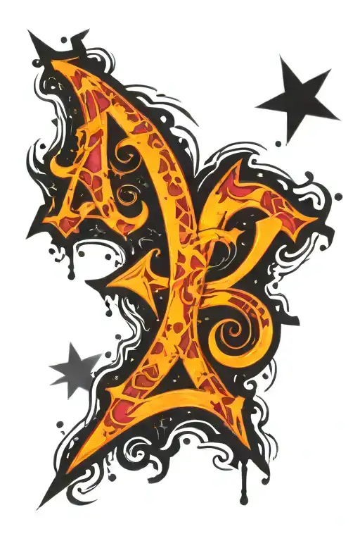 Name Alex With Zodiac Symbol Of Sagittarius Sign Of Stars