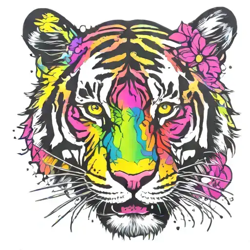 Street Art Tattoo Tiger